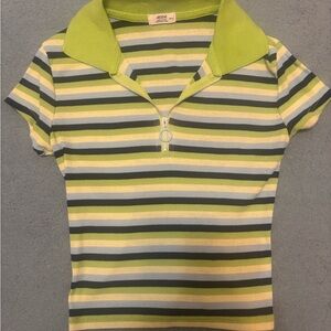 Ardene Polo with Green and Blue Stripes